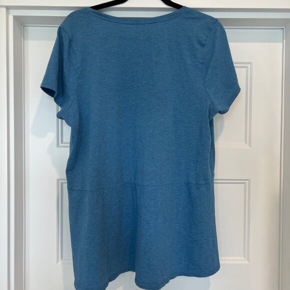 J. Jill Women Size Large 100% Pima Cotton Blue Lake Pure Jill Scoop-Neck Ellipti - Picture 4 of 7